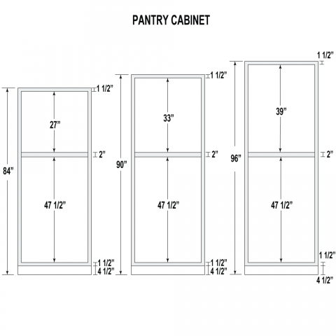 WP2484 - Glazed Pearl - Tall Pantry Cabinet - 24Wx84Hx24D
